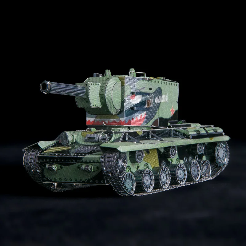 

PMA MU Art Mold 3D metal Model DIY Soviet Tank KV2 Super tank 3D Laser Cutting Jigsaw Model Puzzle Toys for Adult
