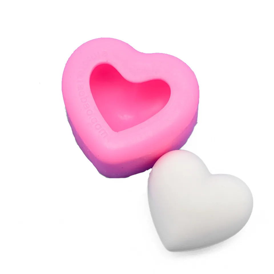 Love Heart 2 стиля силиконовые формы помадка торт формы форма для шоколадной мастики 3D Ребенок отпечаток любовь ручной работы форма для мыла выпечка аксессуары - Цвет: Love Heart