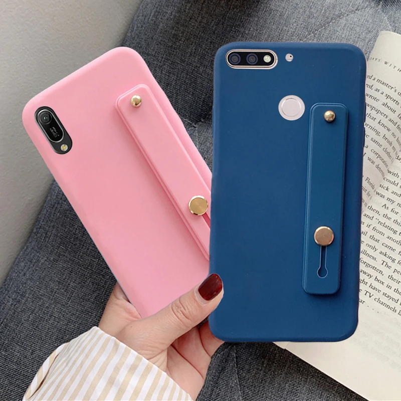 Чехол для телефона с ремешком на запястье huawei y5 y9 y7 y6 prime pro 2019 2018 2017 мягкий