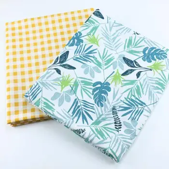 

235cm wide Fabrics leaves grid Cotton Fabric Tecido Quilting Bedding Decoration Tissue Home Textile Patchwork Sewing Cloth Craft