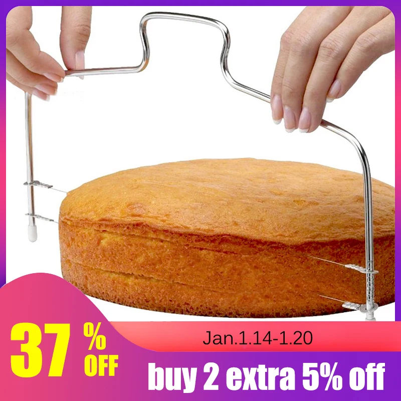

1PC Stainless Steel Adjustable Wire Cake Cutter Slicer Leveler DIY Cake Baking Tools High Quality Kitchen Accessories