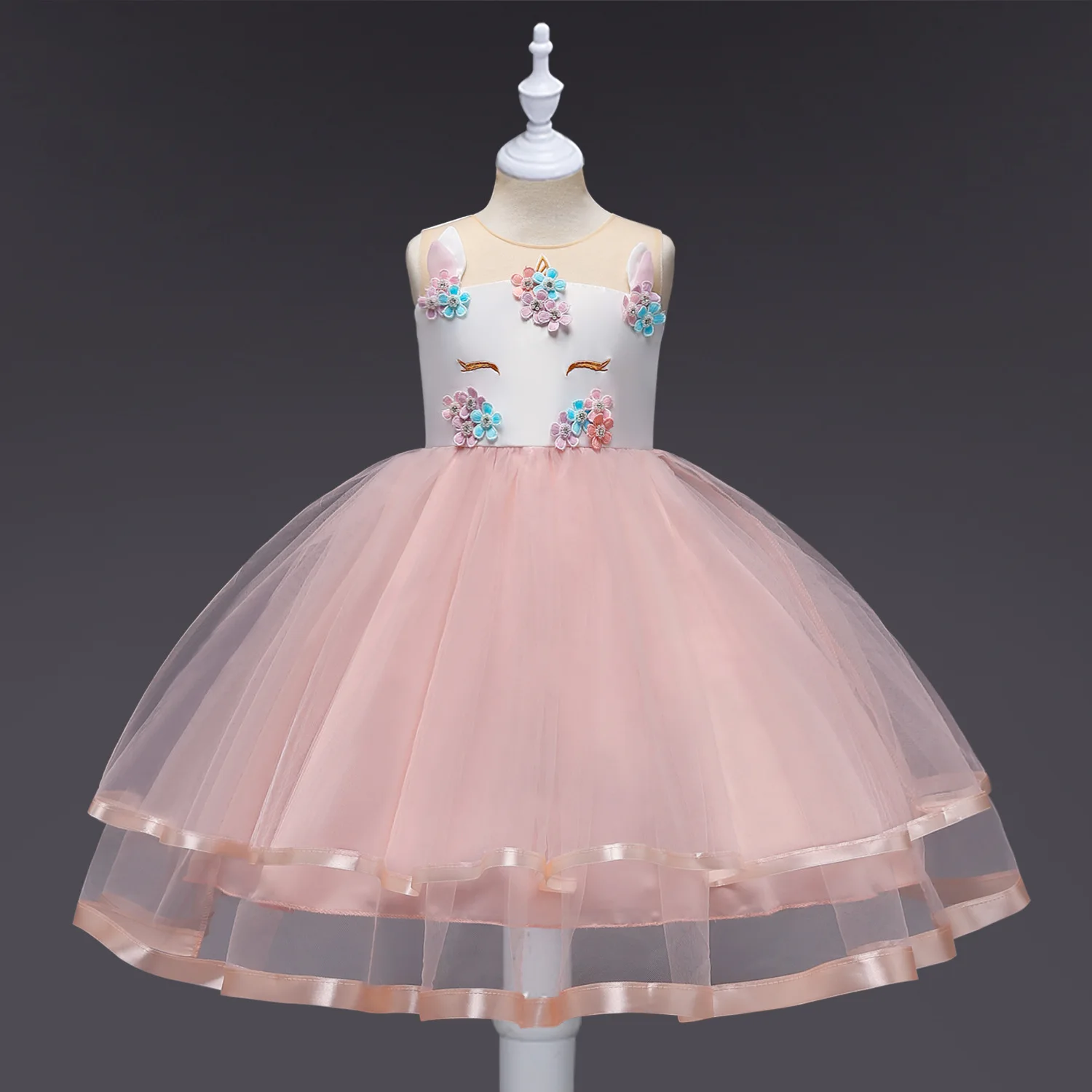 Christmas Childrenswear New Style GIRL'S Skirt Holiday Formal Dress Unicorn Childrenswear Kids Dress