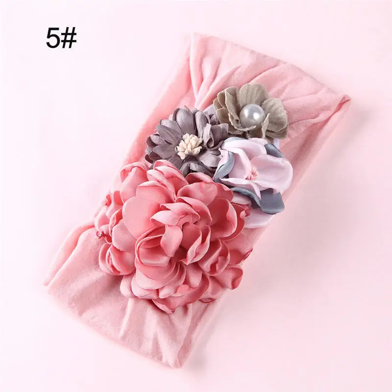 T5 Balleenshiny New Fashion Flower Baby Headband Infant Newborn Photography Props Kids Girl Hair Accessories Elastic Wide Hair Band - Цвет: T5