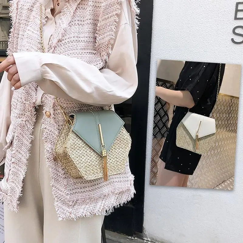 

Handbag Straw Bag Women Beauty Travel Bags Accessories Hand-Woven Fashion Casual Female Receive Small Change