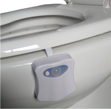 Smart LED Toilet Seat Night Light Motion Sensor WC Light 8 Colors Changeable Lamp AAA Battery Powered Backlight for Toilet Bowl