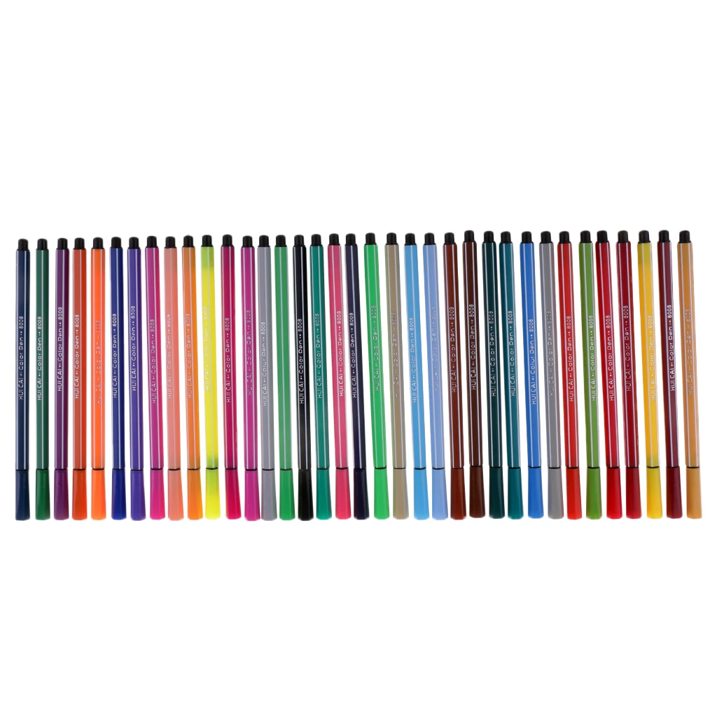 36x Fibre Felt Tip Coloring Pen Washable For Kids Children Drawing Graffiti
