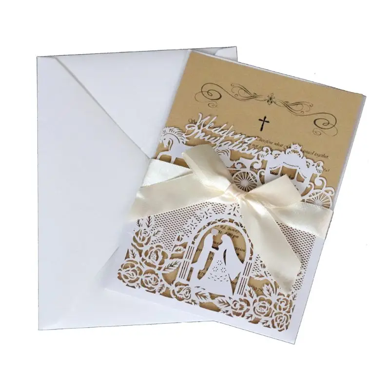  20 Pcs European Style Wedding Invitation Cards with Envelopes Kits Party Supply - 4.00057E+12