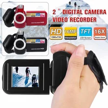 Câmera de vídeo digital hd, filmadora com visão noturna de 16mp, zoom digital de 16x, 2 polegadas, tela lcd, mini dv câmera fotográfica para câmera