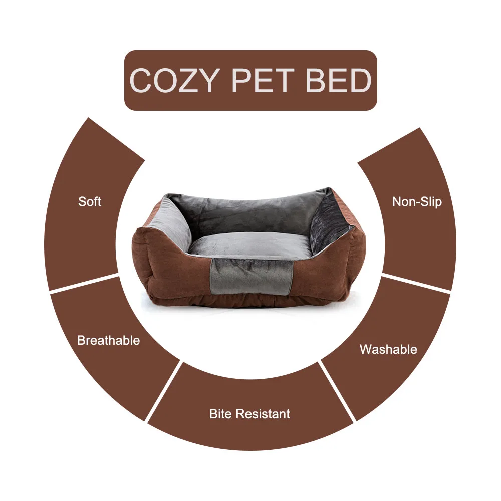 S/M/L/XL Pet Bed Soft Pet Bed Warming Puppy Bed House Soft Material Nest Dog Baskets Winter Warm Kennel For Cat Puppy Supplies
