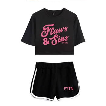 

Payton Moormeier Two Pieces Sets Tracksuit Thin Crop Tops + Shorts Summer Clothes Print for Women Girls 2 Piece Beach Sportwear