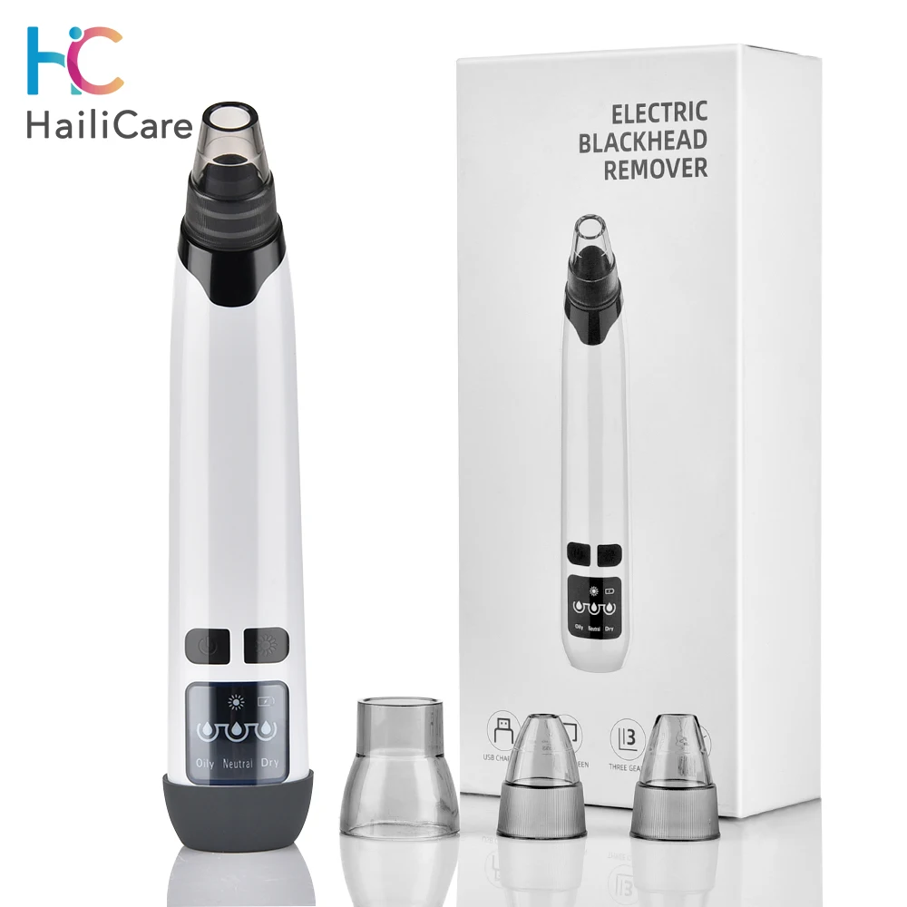 Facial pore cleanser acne remover blackhead remover Facial Cleaner Nose Blackhead Remover Deep Pore Acne Pimple Removal Vacuum Suction Diamond T Zone Beauty Tool USB Face Household