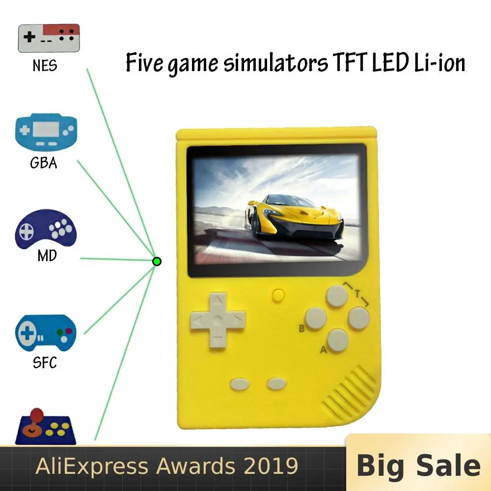

GUCAT Retro Mini Handheld Game Console 64-Bit 3.0 Inch Color LCD Kids Color Game Player Built-in 1,000 games