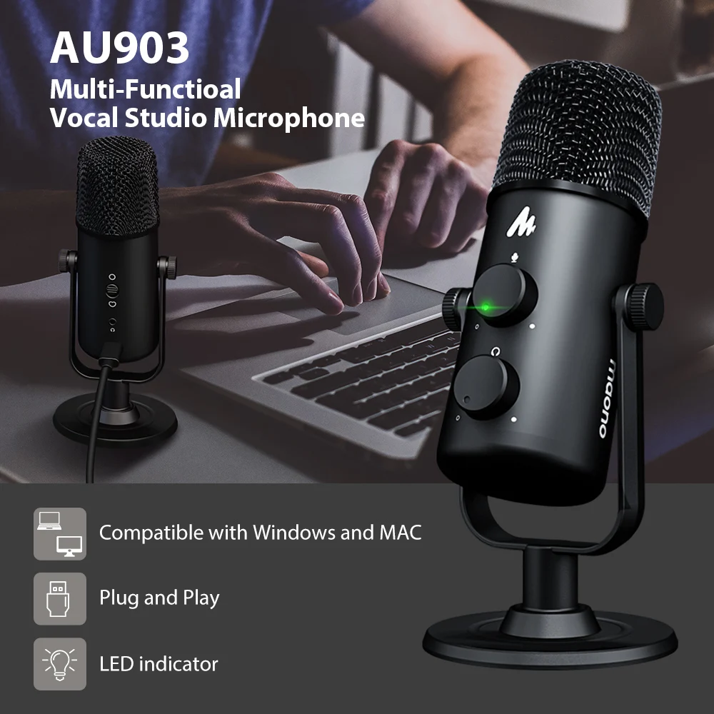 MAONO AU-903 Computer Microphone Podcast USB