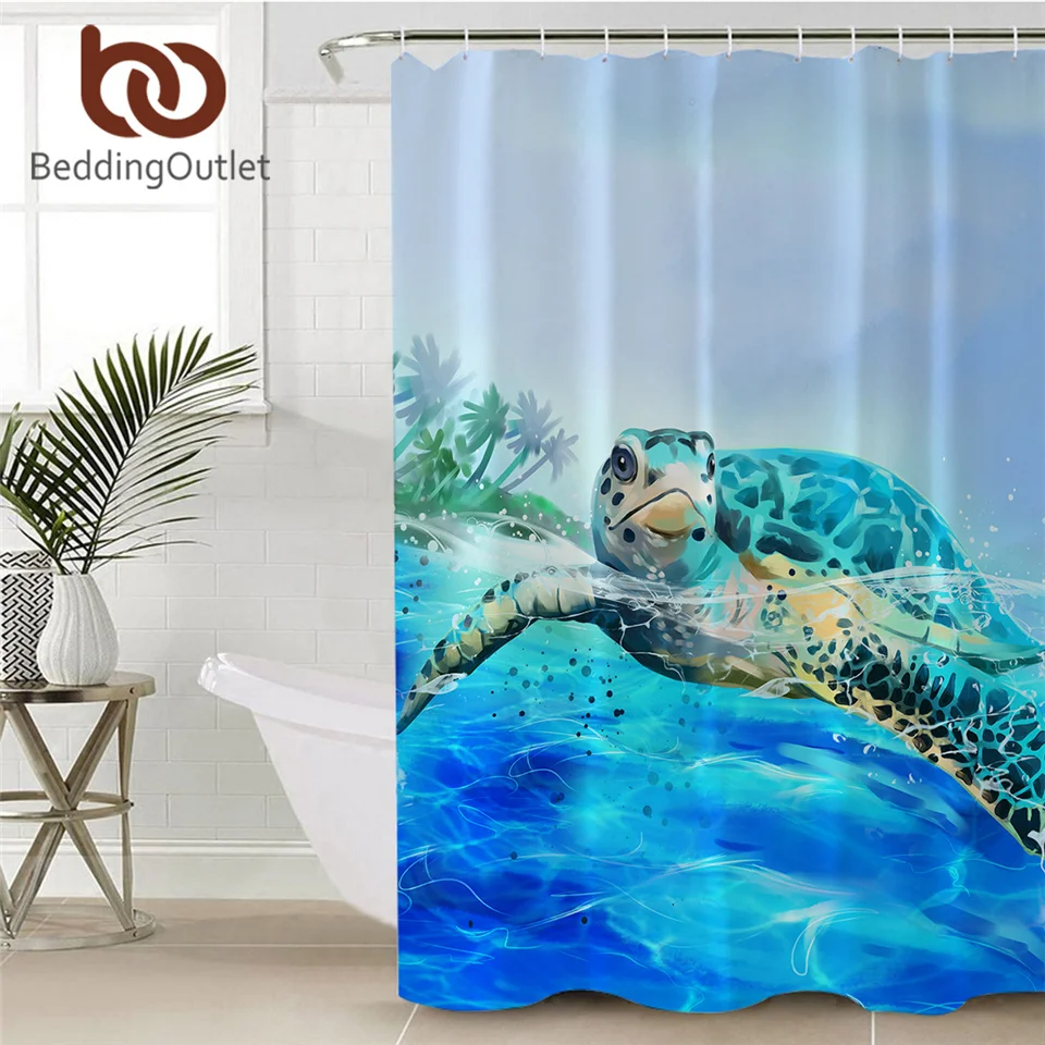 BeddingOutlet морская черепаха занавеска для душа водонепроницаемая Полиэстеровая