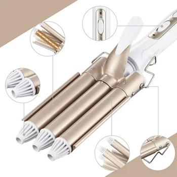 

Professional Hair Tools Curling Iron Ceramic Triple Barrel Hair Styler Hair Waver Styling Tools Hair Curlers Electric Curling