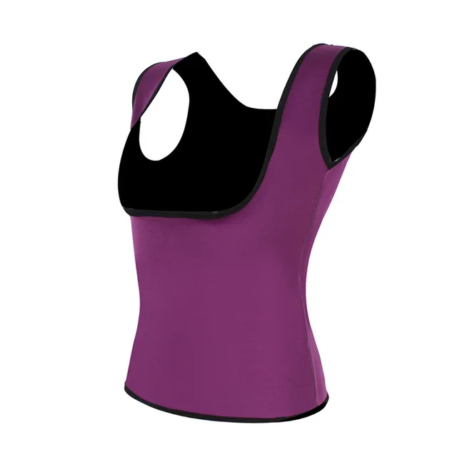 CXZD Женская размера плюс рубашка для похудения Неопреновая футболка для похудения горячая майка для тела и блузки для живота грудь жилет для похудения - Цвет: Purple