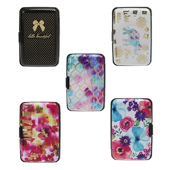 

RFID Block Aluminium printed Holder Security Wallet Bank Credit Card Hard Case L9BE