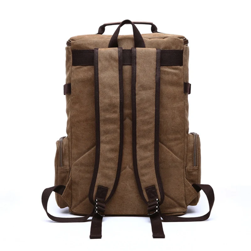 Men's Backpack Vintage Canvas Backpack School Bag Men's Travel Bags Large Capacity Backpack Laptop Backpack Bag Rucksack 2