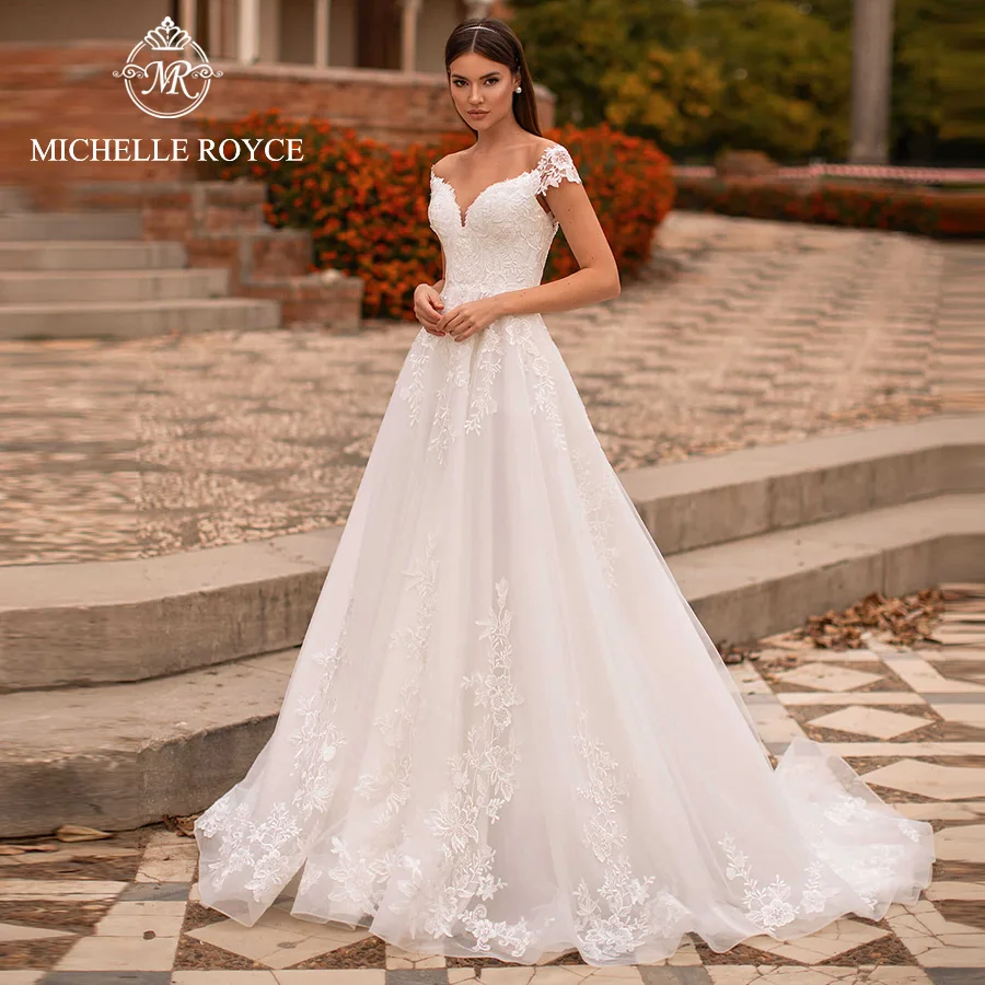 

Michelle Royce Ball Gown Wedding Dresses 2024 Sweetheart Off the Shoulder Appliques Chapel Train Bridal Gowns Vestido De Noiva