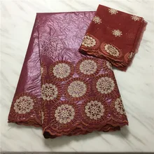 Винный Африканский Базен Riche Getzner, высокое качество, кружевная ткань, нигерийский тюль, кружевная ткань, 5+ 2 ярдов, новейшая морская парчовая ткань