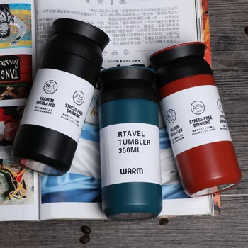 

High-Quality Double-Layer Stainless Steel Vacuum Flask Water Bottle Simple Portable Coffee Tea Thermos Travel Mug