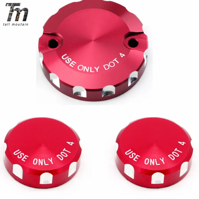 Front Brake Clutch & Rear Brake Fluid Reservoir Cover Cap Cnc For