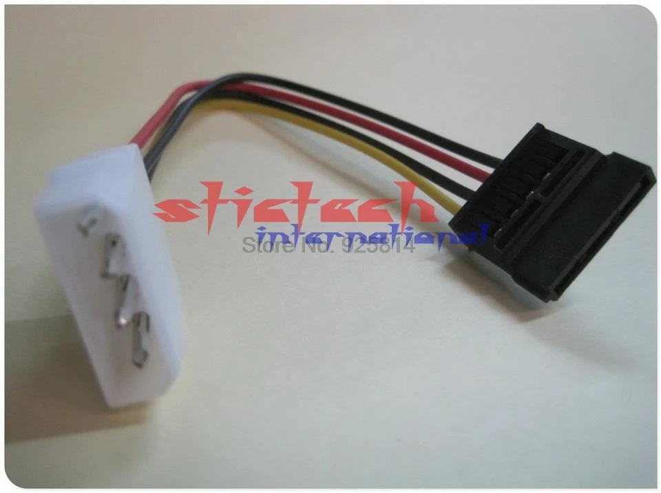 Dhl ИЛИ ems 1000 шт. кабель адаптера питания Molex-SATA свинцовый 4-контактный IDE штекер на