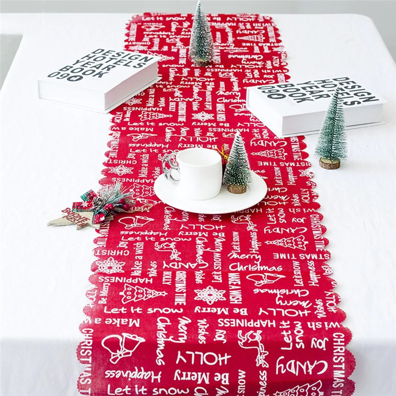 table runner Christmas Embroidery Linen Table Flag Tablecloths Party Decoration Creative christmas decorations for home #3S30 (3)