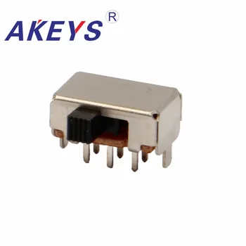 

10PCS SK-22F18 2P2T Double pole double throw slide switch side insert 6 pin big current with 2 fixed pin SK-22F14