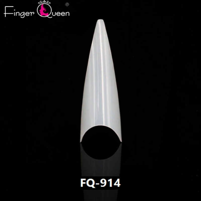 Fingerqueen, 500 шт, длинные балерины, французские накладные ногти, очень длинные стилеты, накладные ногти, окрашенные, вечерние, дизайн ногтей FQ914