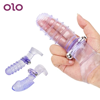 OLO Powerful Finger Vibrator Sleeve Sex Toys Clitoris Stimulator G Spot Climax Chastity Couple Toys Adult Products 1