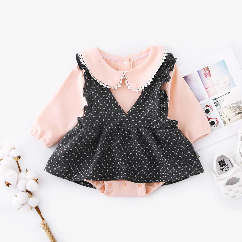 

Women's Clothes for Babies Spring And Autumn Onesie Korean-style Skirt Romper Two-Piece Set Small Ladies' Climbing Clothes