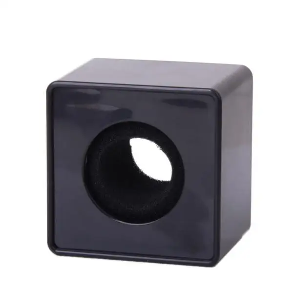 2x 1pc Black ABS Mic Microphone Interview Square Cube Logo Flag Station