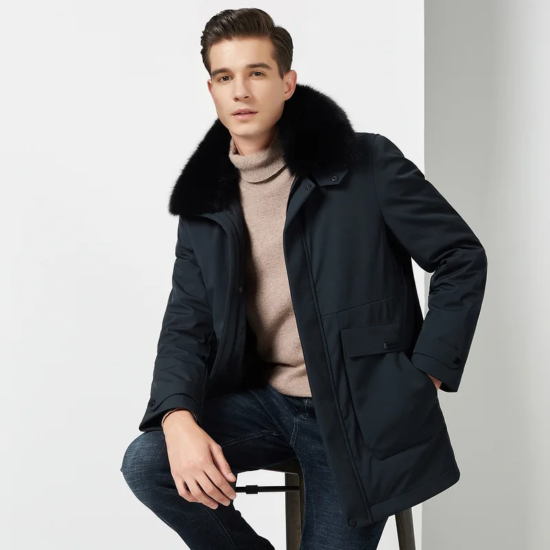 

Winter Big Size Leisure Coat Male Fat Man Down Jacket Plus Fat Plus Dalian Cap Loose Fat Down Coat