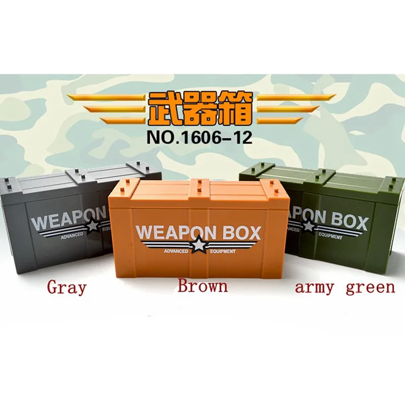 

Blocks Military MOC Weapon Box WW2 Single Sale Building Blocks Toys For Children Compatible with Military Block Army SWAT