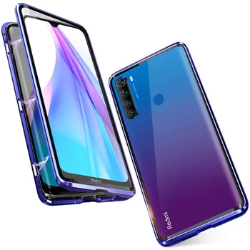 

Case for Xiaomi Redmi Note 8 Case,2 in 1 Magnetic Adsorption Cover with Front/Back Tempered Glass and 360 Degree Full Coverage