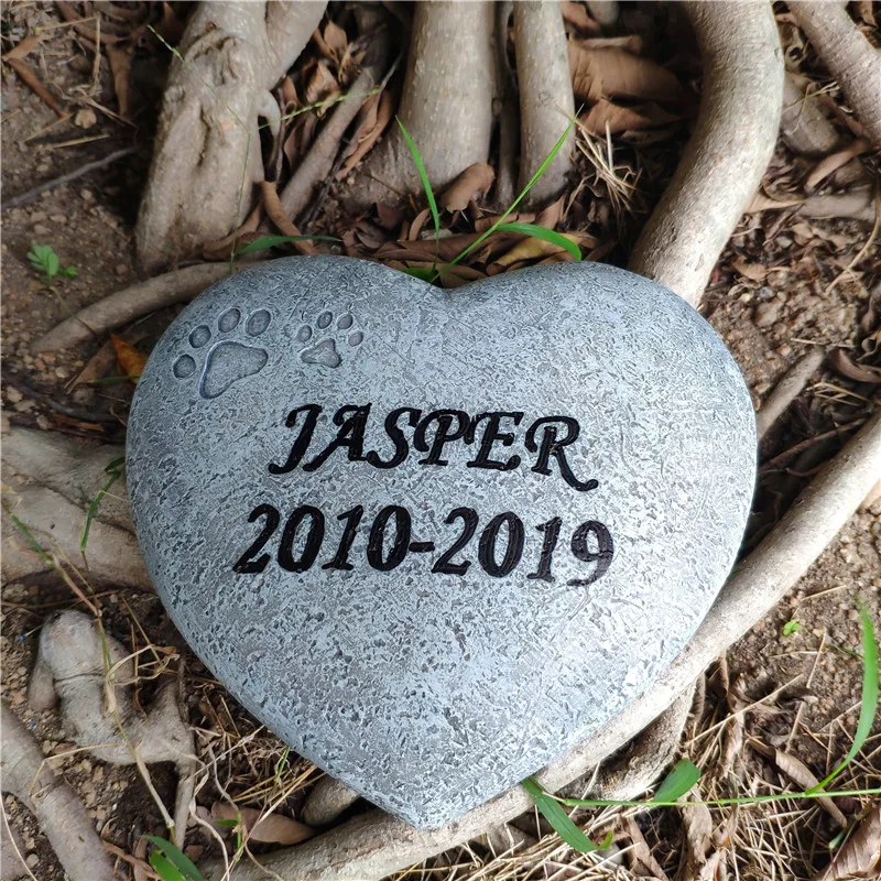

Custom Engraving Heart-Shaped Pebbles Pet Memorial Resin Stone For Perfect Gorgeous Unique Pet Gift Ideas JSYS