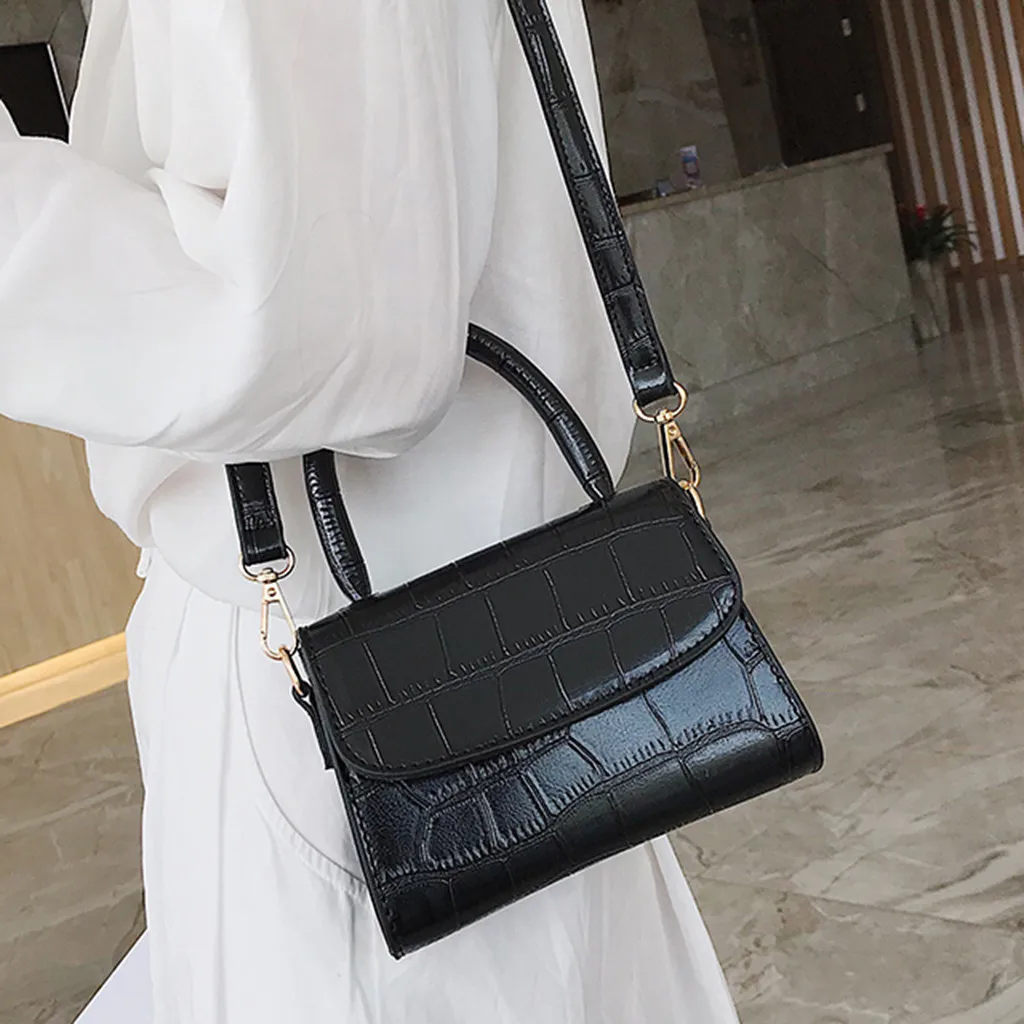 

Small Women PU Handbag Retro Pure Color Stone Crossbody Ladies Bags Brand Clutch Luxury Shoulder Bag Purse Sac bolso mujer #T1G