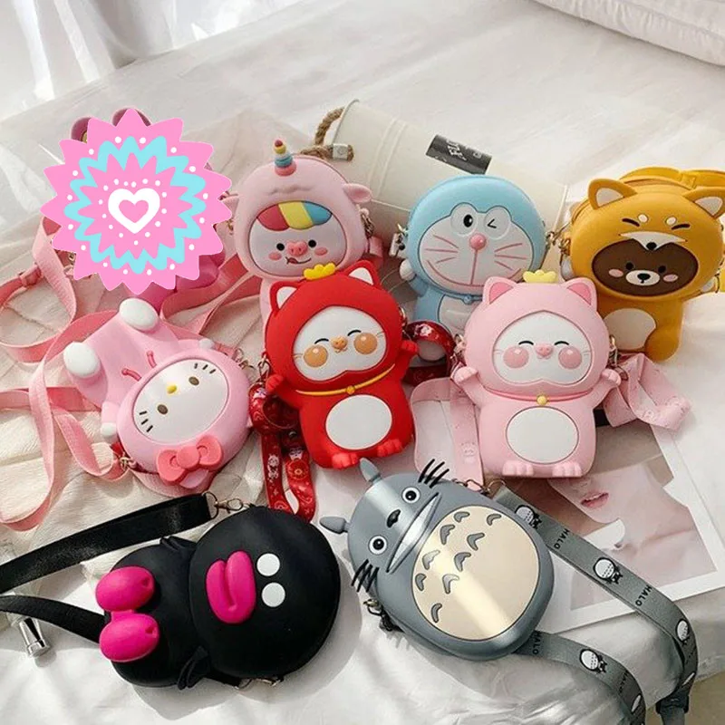 

Fashion Women's Bags All-match Cartoon Silicone Shoulder Crossbody Bags Large Capacity Mobile Phone Bag Clutch Portable Handbags