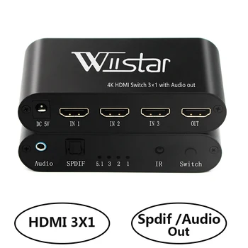 

Wiistar 3 HDMI to HDMI SPDIF Audio Converter Adapter HDMI Audio Decoder with power adapter