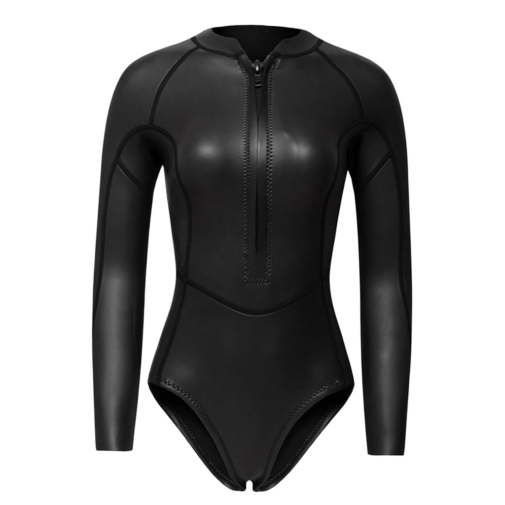 2MM Neoprene Wetsuit Women One Piece Long Sleeve Scuba Diving Wet Suit Swimsuit Rash Guard