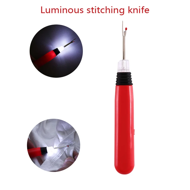 Seam Ripper Tool with Light Kit 2 Piece Large LED Seam Ripper (Batteries  Included) and 2 Piece Small Sewing Thread Remover Sewing Stitch Cutter  Opener