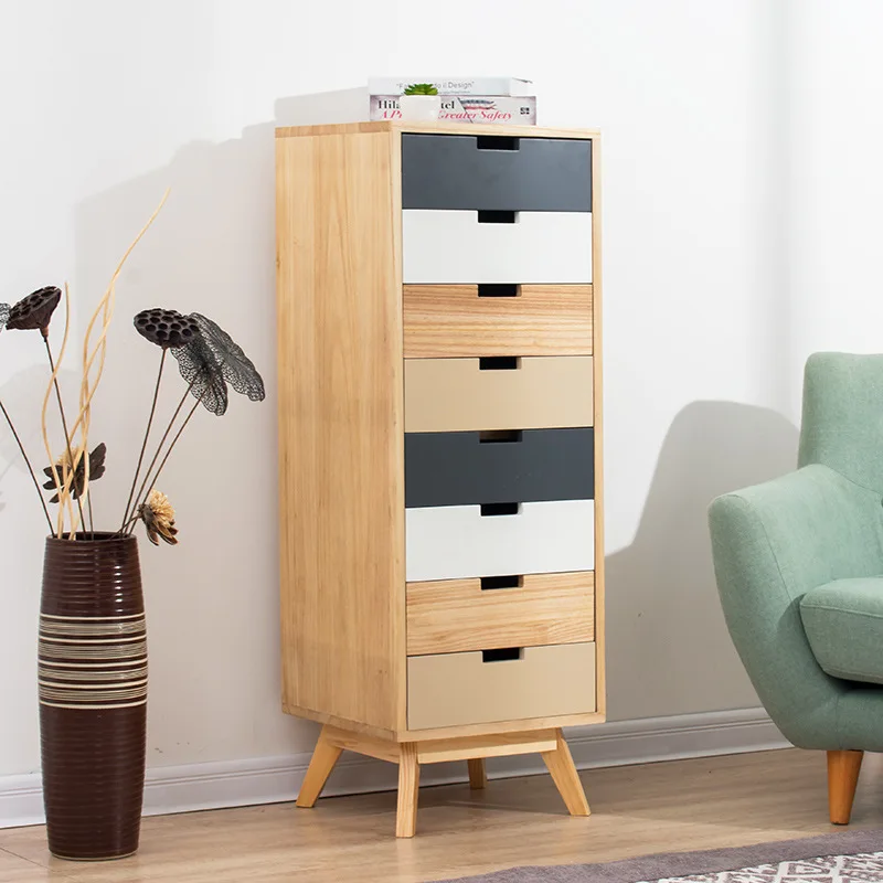 

Northern European-Style Modern Minimalist Living Room Drawer Cabinet Drawer-type Storage Cabinets All Solid Wood Special Offer F