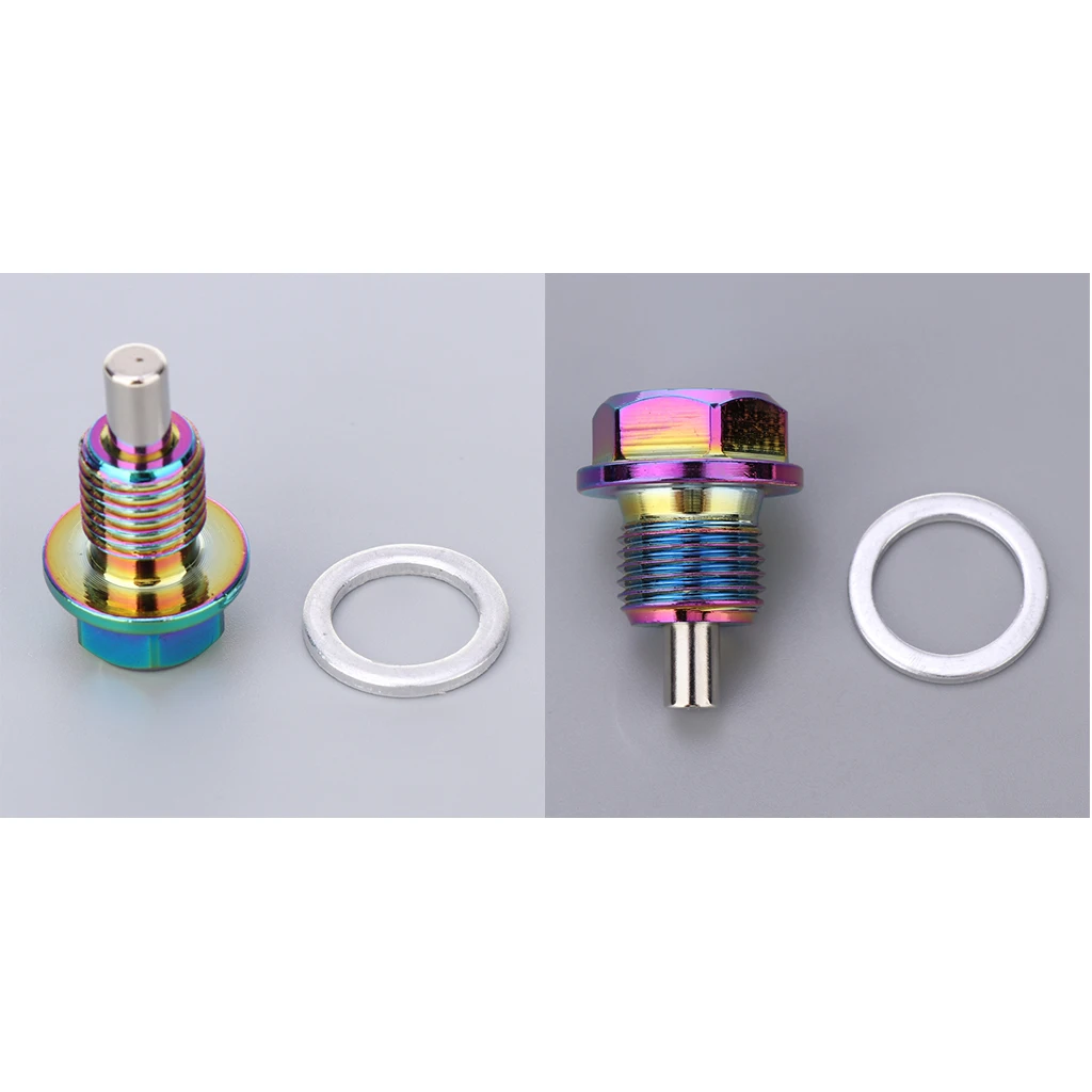 M12x1.5 M16/1.5 Engine Magnetic Oil Drain Plug Bolt Anodized Crush Washer