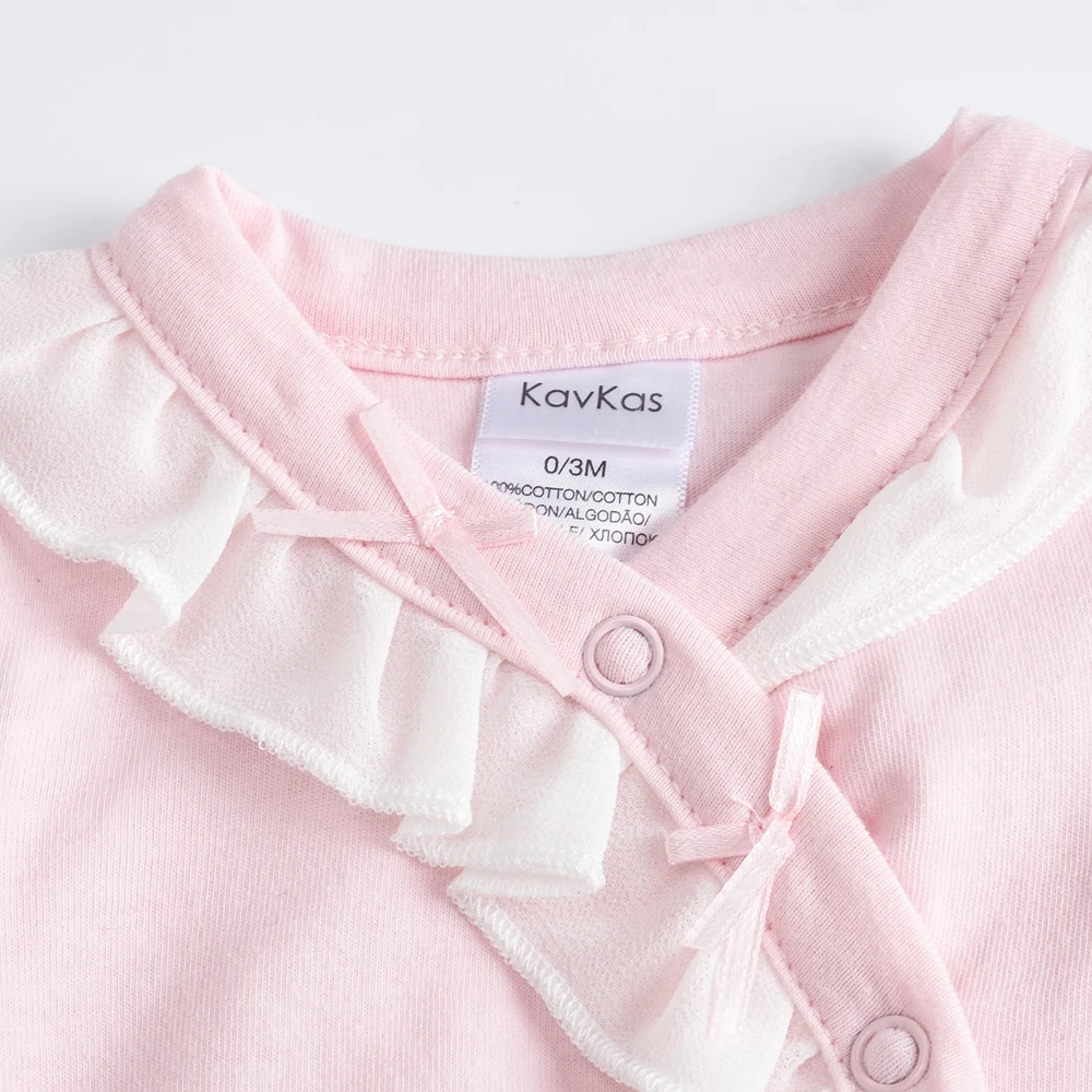 Honeyzone/одежда для сна для малышей хлопковая розовая одежда с длинными рукавами и круглым вырезом на пуговицах для маленьких девочек комбинезоны для новорожденных, 3, 6, 9, Roupa De Bebes