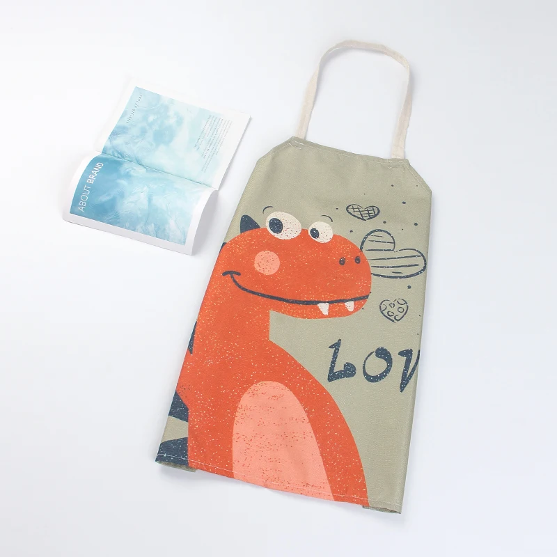 Cartoon Dinosaur Family Matching Outfit Adjustable Kitchen Apron Waterproof Cook Stuff Mommy Daughter Clothes 4