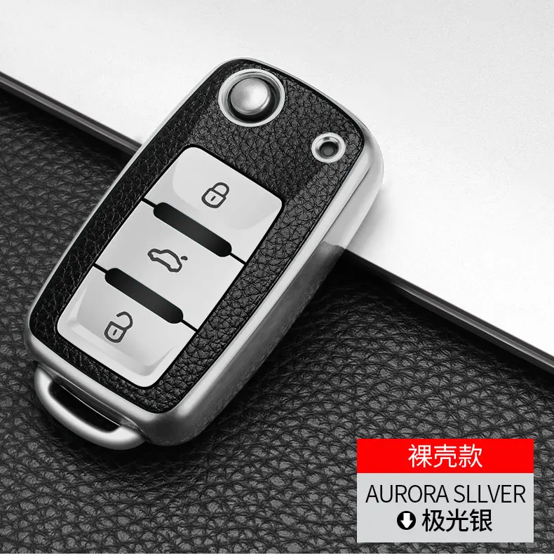 Custodia portachiavi auto PU TPU per VW Volkswagen Polo Passat Golf giuolino Arteon Fox GLI Gol Skoda SEAT Ibiza copertura portachiavi remota - H069fa9332c974bd99518f40b95904299N