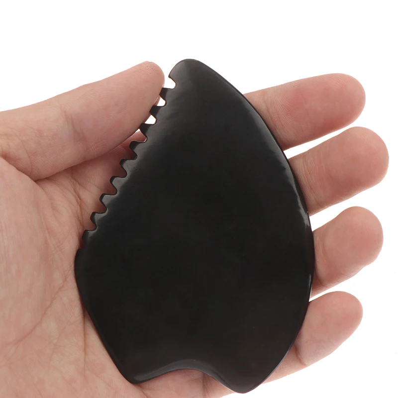 Black Natural Bian Stone Guasha Board Scraper Tools For Face Neck Back Body Pressure Therapy