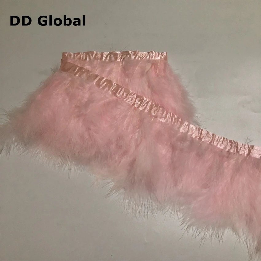 light pink DD global 2 метра мятный зеленый крашенный шелк «Марабу» отделка 15-20 см Ширина Перья Кружева Планки украшения для рождественской вечеринки Карнавал Плюм - Цвет: light pink