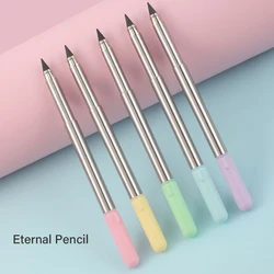 Crayon éternel rétractable créatif, peut durer pour écrire, stylo à Signature en métal, fournitures scolaires mignonnes, vente en gros, cadeaux 